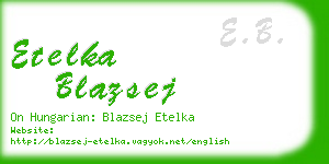 etelka blazsej business card